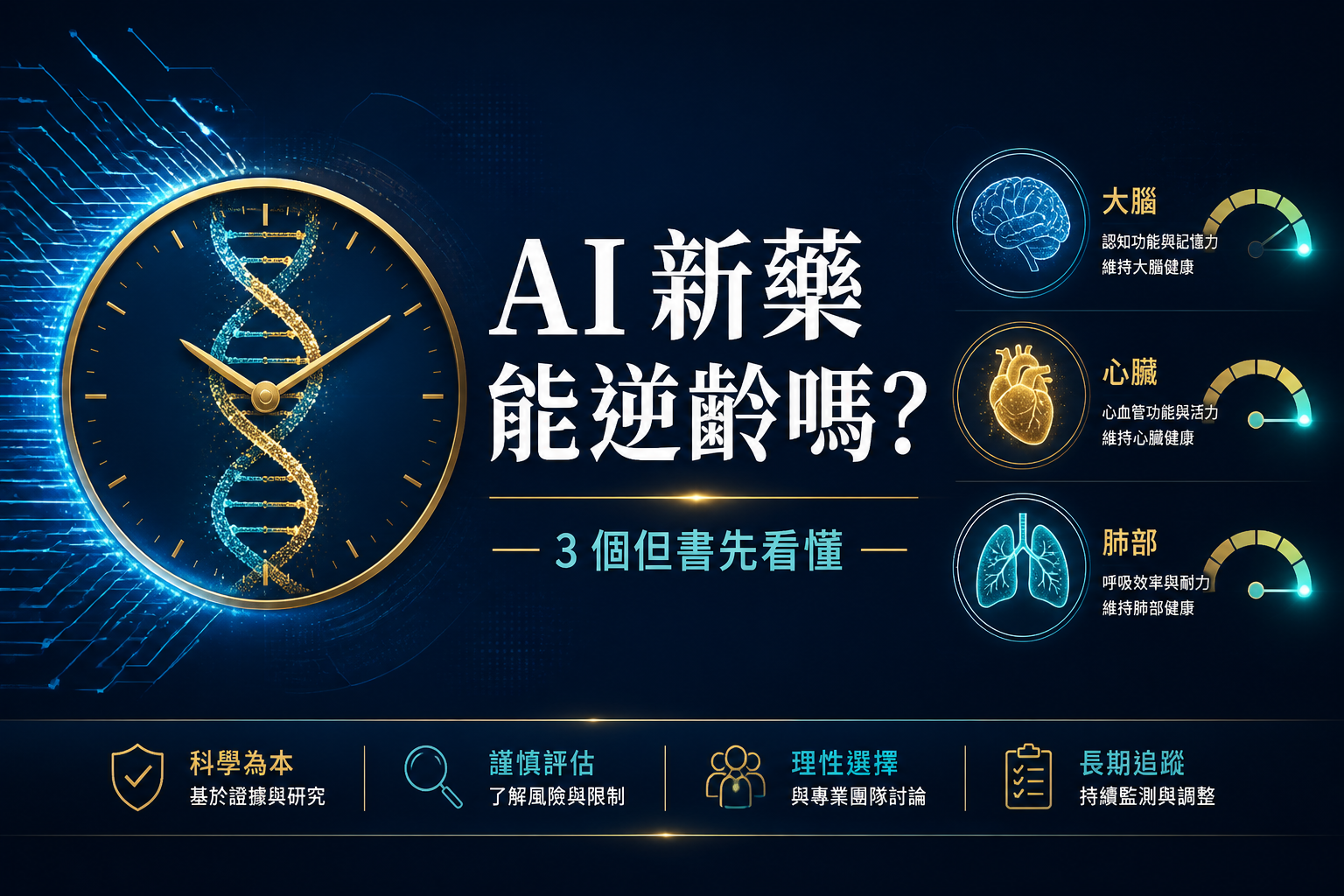AI 新藥讓預測生物年齡少了約 3 歲?長壽醫學的 3 件事